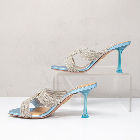 Aquazzura Gatsby Ice Blue Mules, Size 37 EU (7 US) - Picture 3 of 8